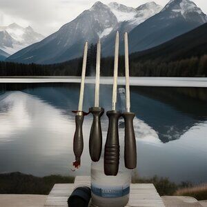 Lot Of‎ 4 Steels Different Grades Honing Rod Kitchen Knife Sharpener Unbranded